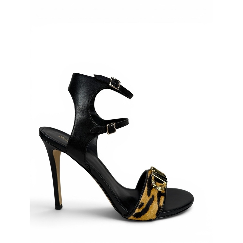 Michael Kors Parker Tiger Print Calf Hair Womens 9.5 Sandal Leather Marigold